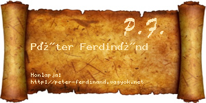 Péter Ferdinánd névjegykártya