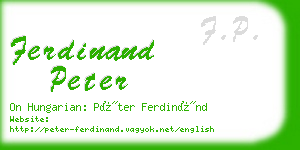 ferdinand peter business card